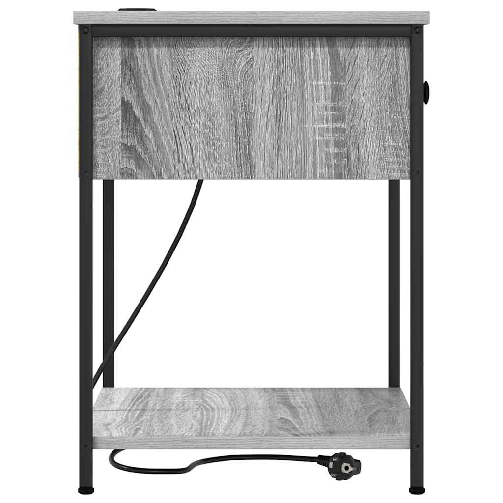 Noćni ormar 2 pcs Siva Sonoma 42 x 41 x 56 cm Konstruirano drvo
