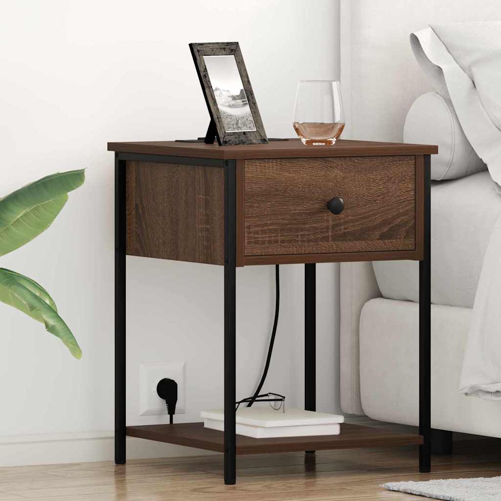 Noćni ormar 2 pcs Smeđi hrast 42 x 41 x 56 cm Konstruirano drvo
