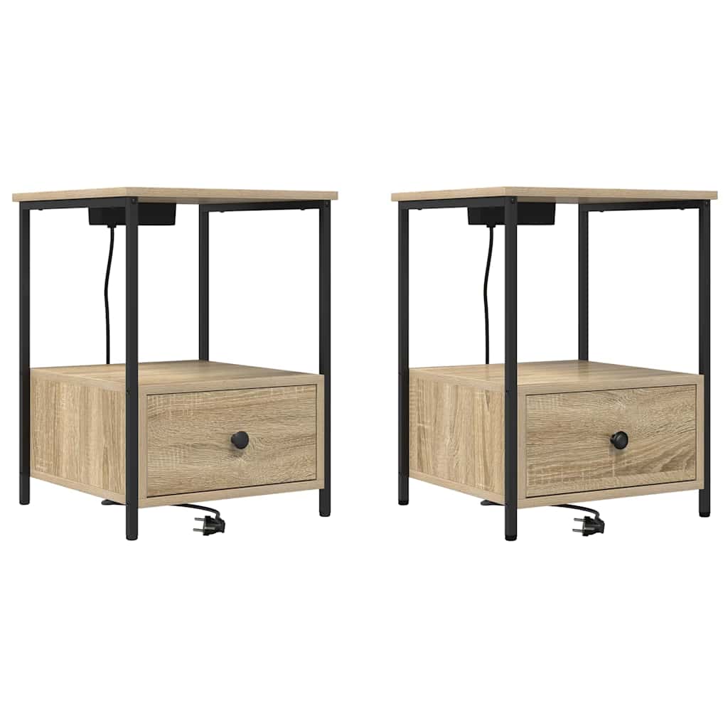 Noćni ormar s ladicama 2 pcs Sonoma hrast 42 x 41 x 56 cm
