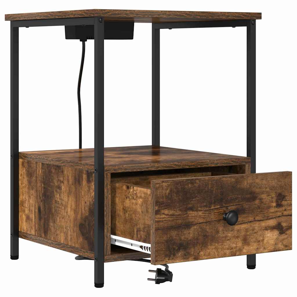 Noćni ormar s ladicama 2 pcs Dimljeni hrast 42 x 41 x 56 cm