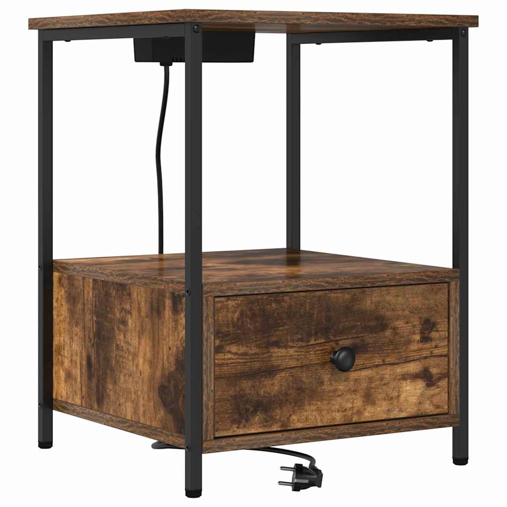 Noćni ormar s ladicama 2 pcs Dimljeni hrast 42 x 41 x 56 cm