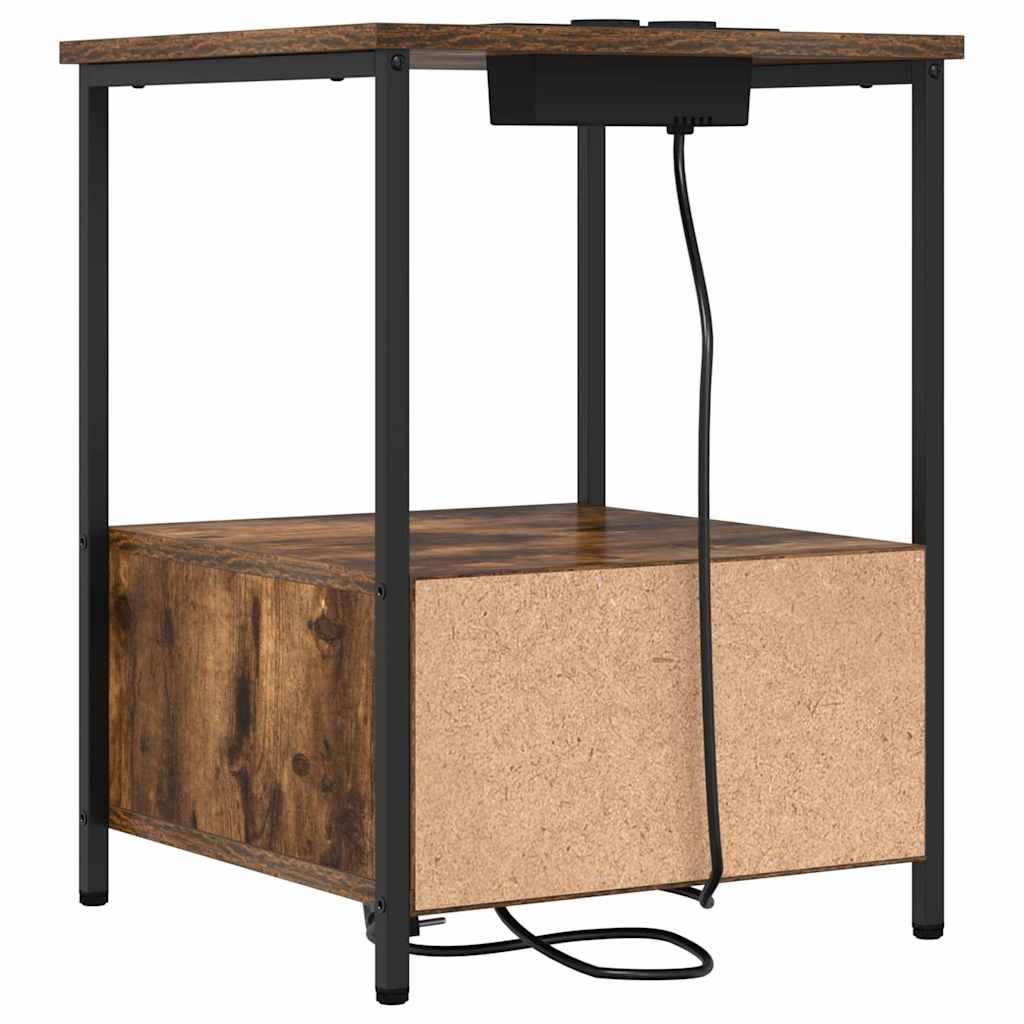 Noćni ormar s ladicama 2 pcs Dimljeni hrast 42 x 41 x 56 cm