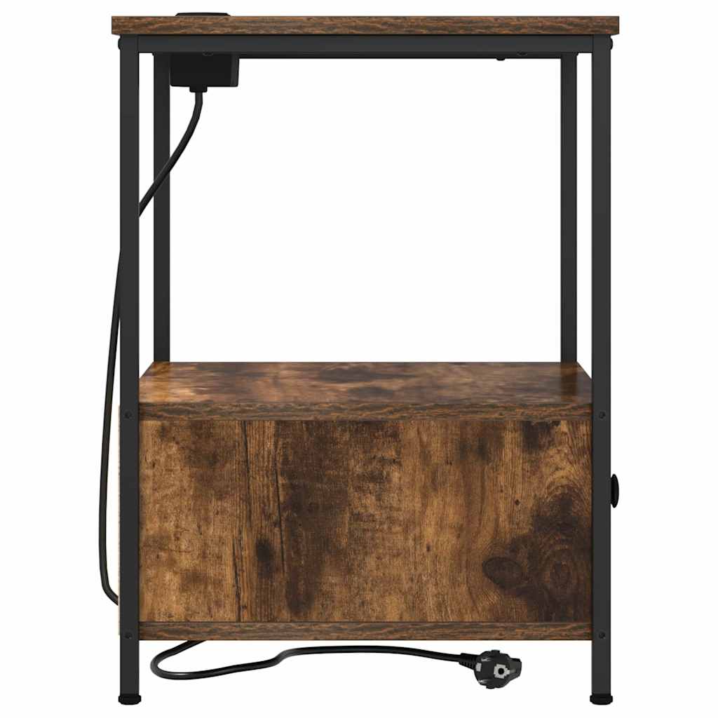Noćni ormar s ladicama 2 pcs Dimljeni hrast 42 x 41 x 56 cm