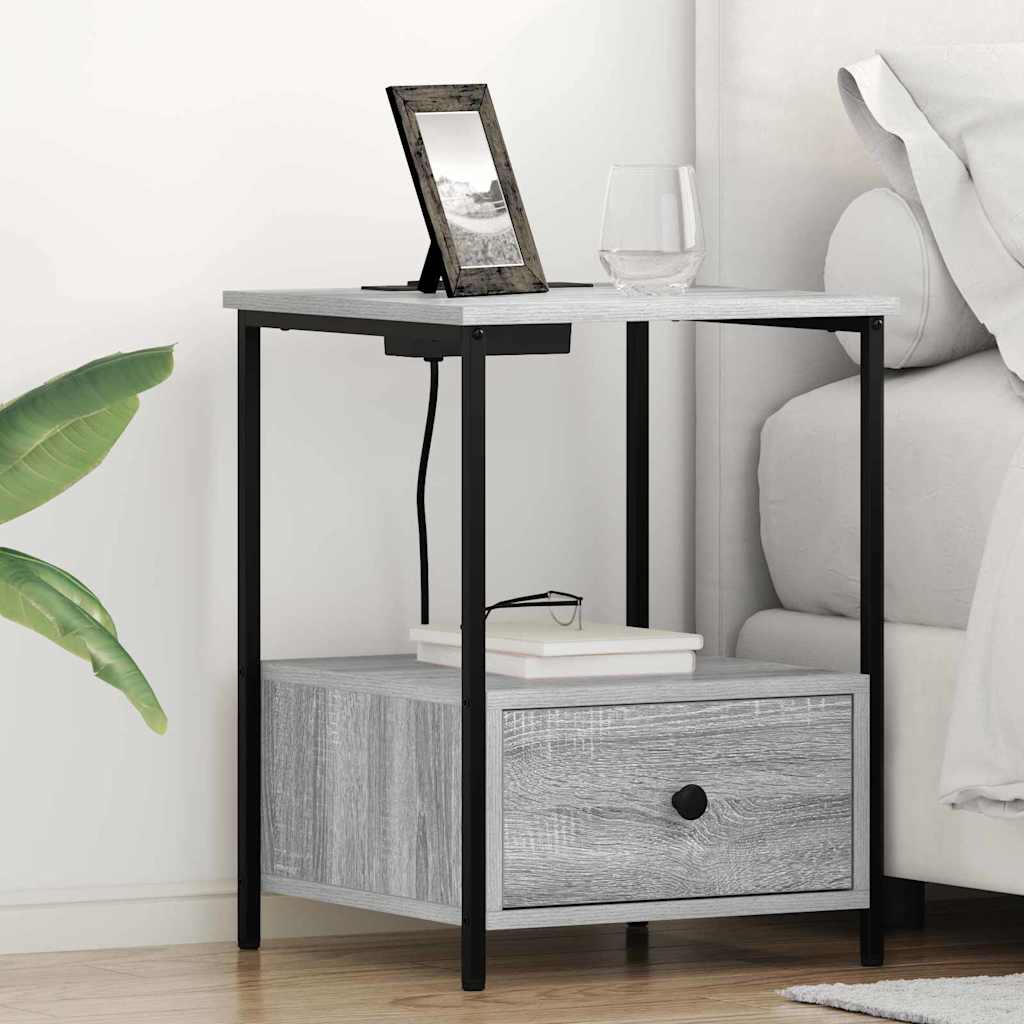 Noćni ormar 2 pcs Siva Sonoma 42 x 41 x 56 cm Konstruirano drvo