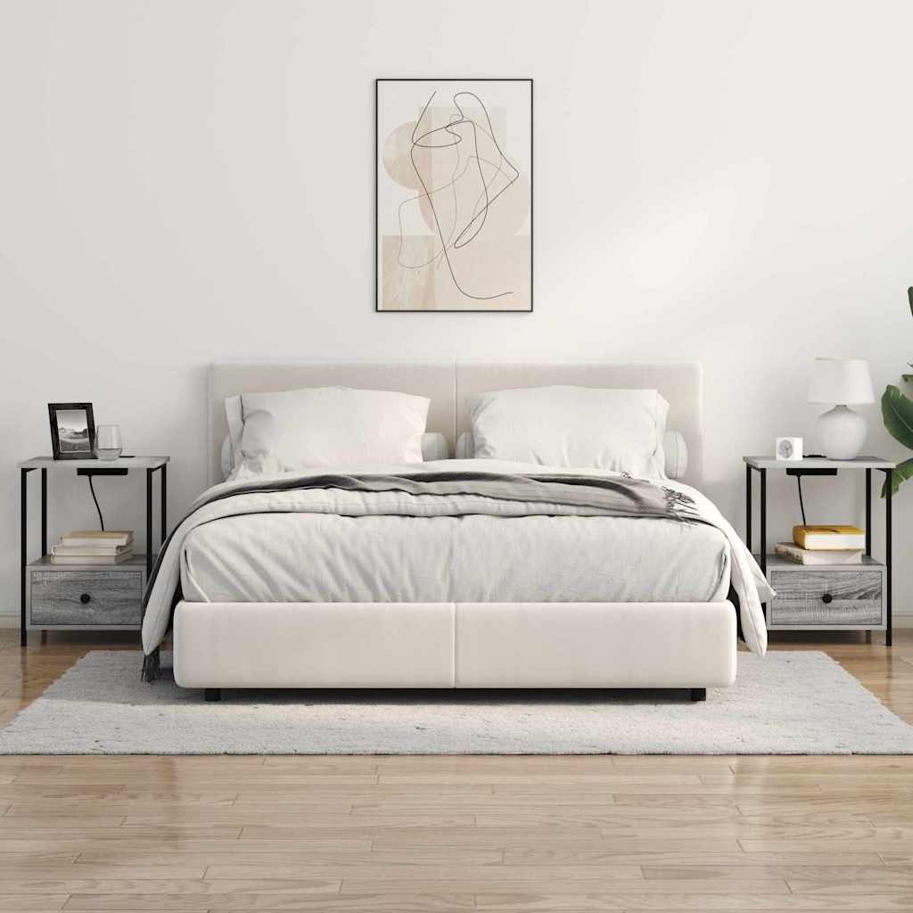 Noćni ormar 2 pcs Siva Sonoma 42 x 41 x 56 cm Konstruirano drvo