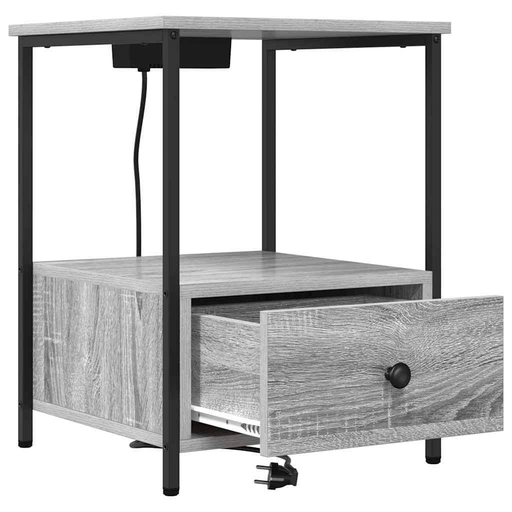 Noćni ormar 2 pcs Siva Sonoma 42 x 41 x 56 cm Konstruirano drvo