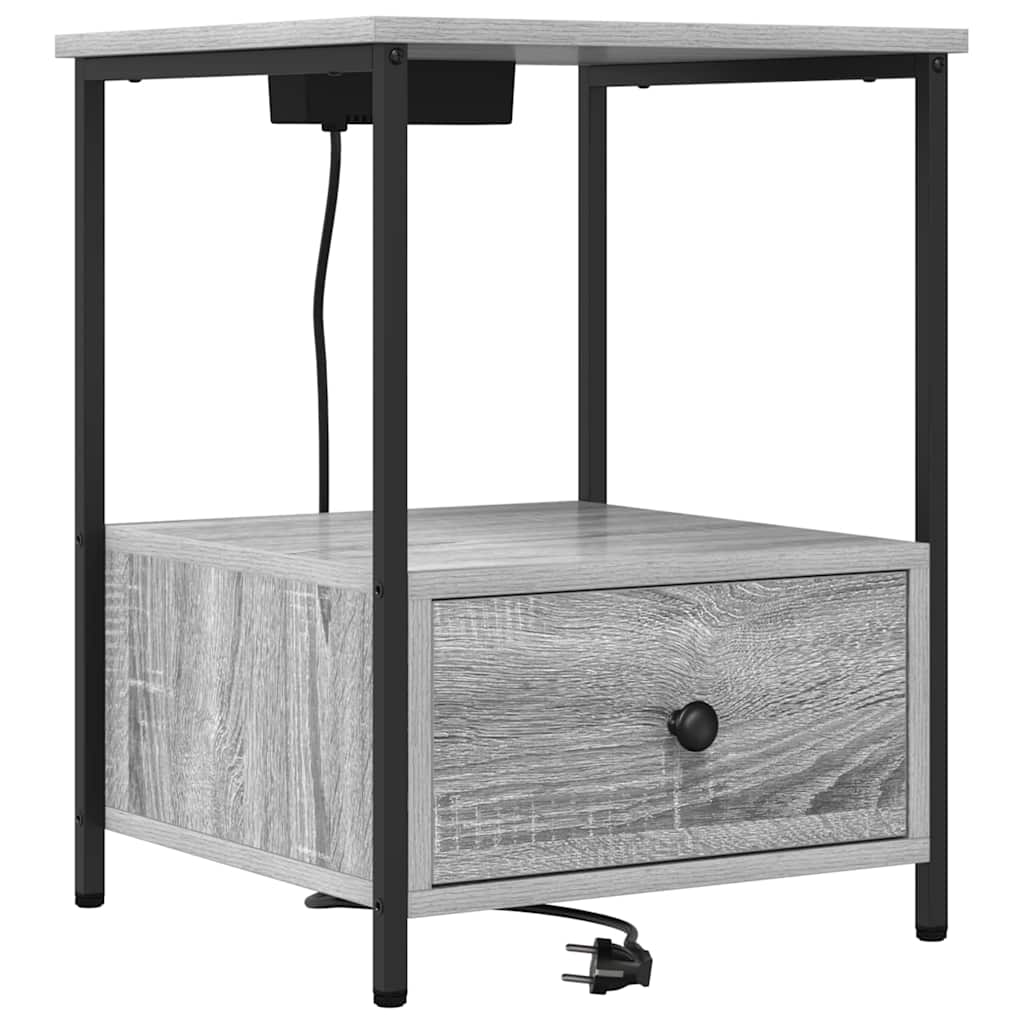 Noćni ormar 2 pcs Siva Sonoma 42 x 41 x 56 cm Konstruirano drvo
