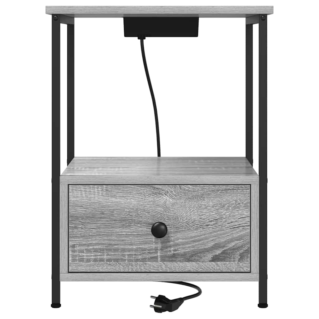 Noćni ormar 2 pcs Siva Sonoma 42 x 41 x 56 cm Konstruirano drvo