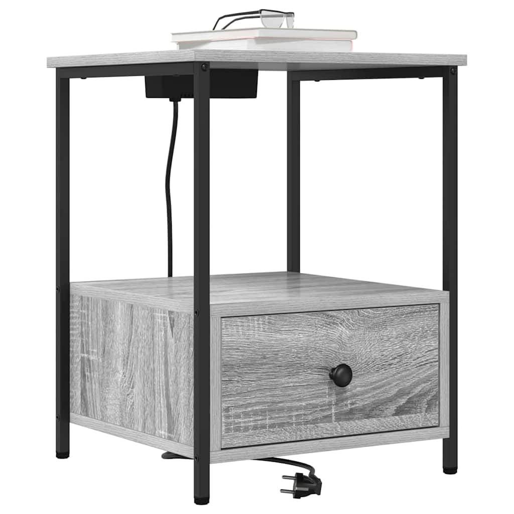 Noćni ormar 2 pcs Siva Sonoma 42 x 41 x 56 cm Konstruirano drvo