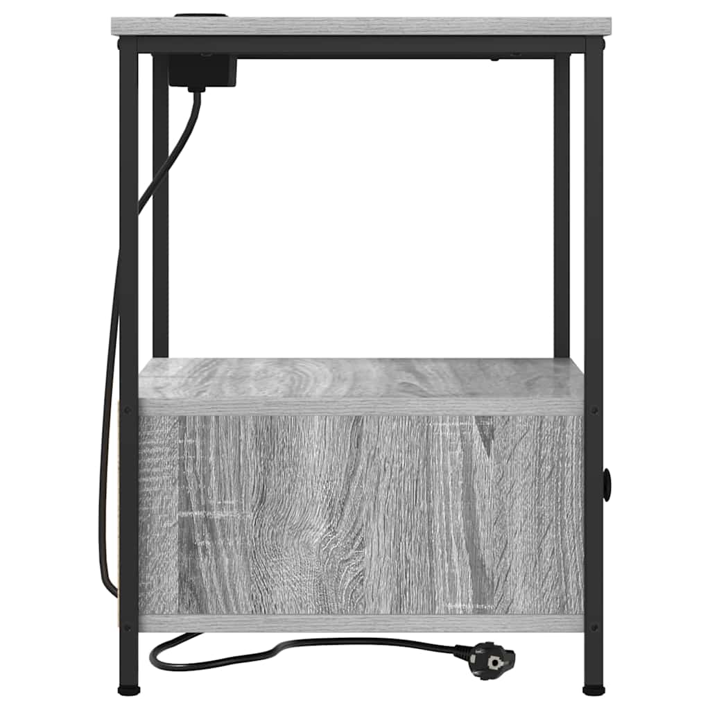 Noćni ormar 2 pcs Siva Sonoma 42 x 41 x 56 cm Konstruirano drvo