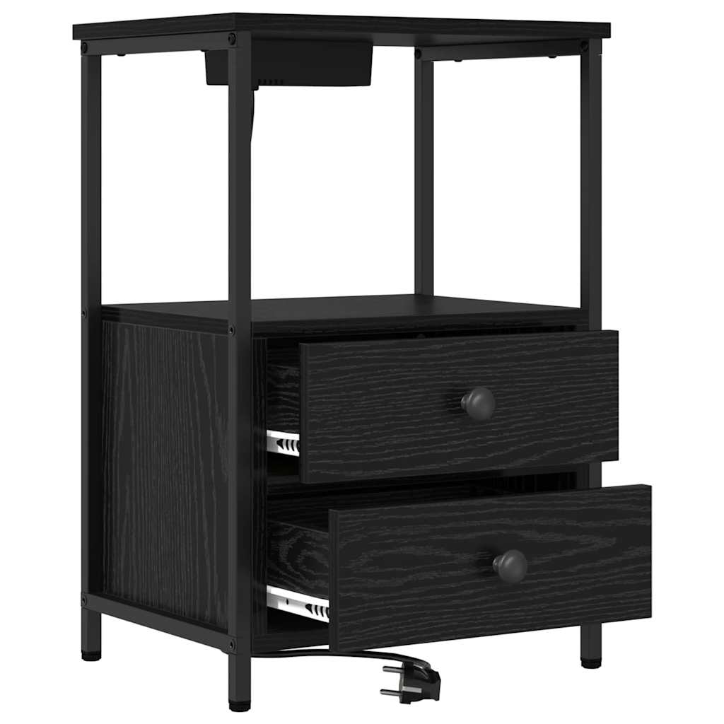 Noćni ormar 2 pcs Crni hrast 40 x 31 x 60 cm Konstruirano drvo