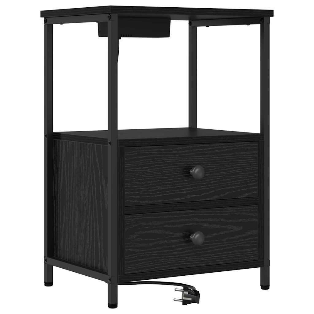 Noćni ormar 2 pcs Crni hrast 40 x 31 x 60 cm Konstruirano drvo