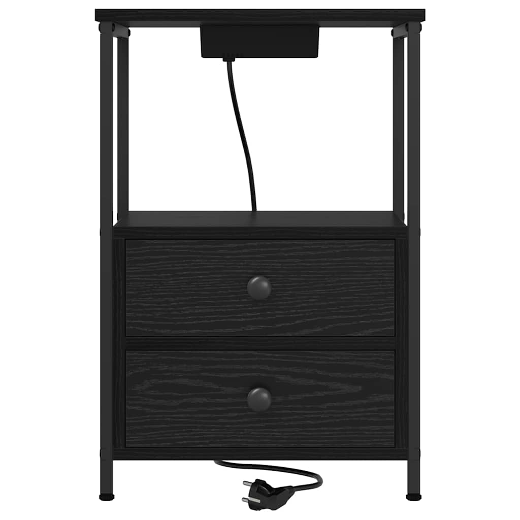 Noćni ormar 2 pcs Crni hrast 40 x 31 x 60 cm Konstruirano drvo