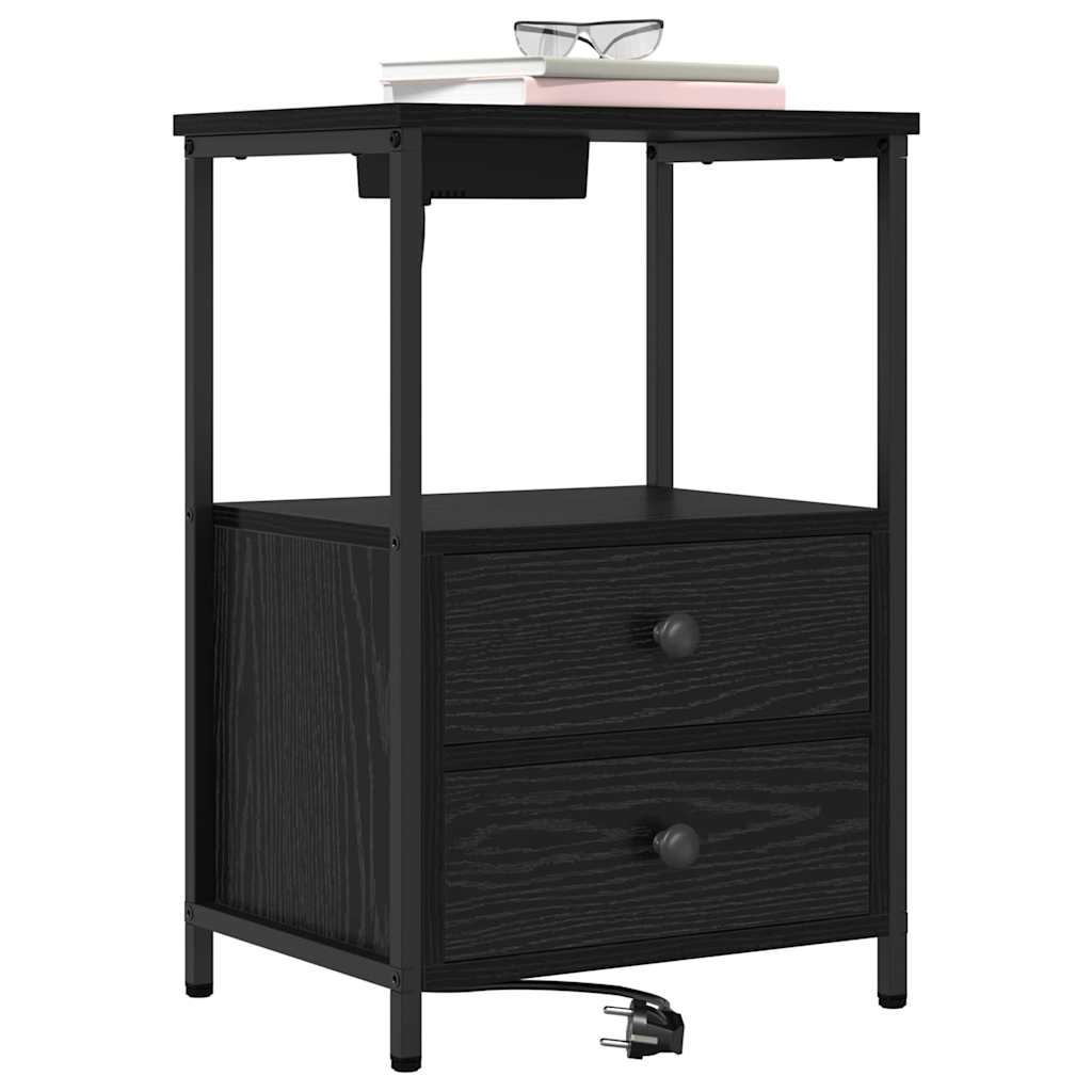 Noćni ormar 2 pcs Crni hrast 40 x 31 x 60 cm Konstruirano drvo