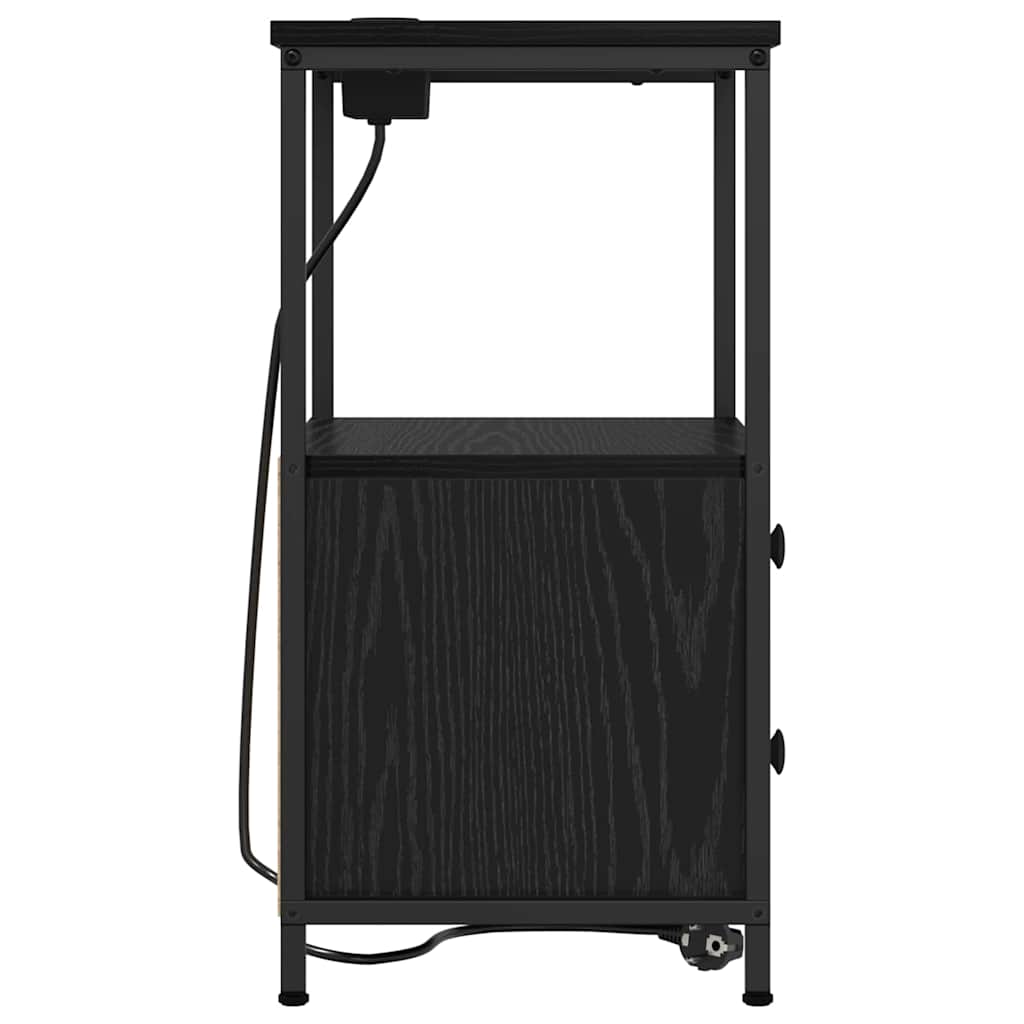 Noćni ormar 2 pcs Crni hrast 40 x 31 x 60 cm Konstruirano drvo