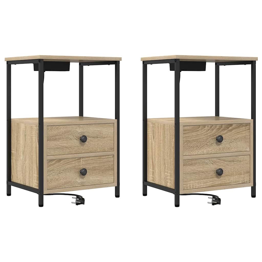 Noćni ormar s ladicama 2 pcs Sonoma hrast 40 x 31 x 60 cm