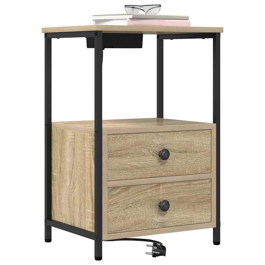 Noćni ormar s ladicama 2 pcs Sonoma hrast 40 x 31 x 60 cm