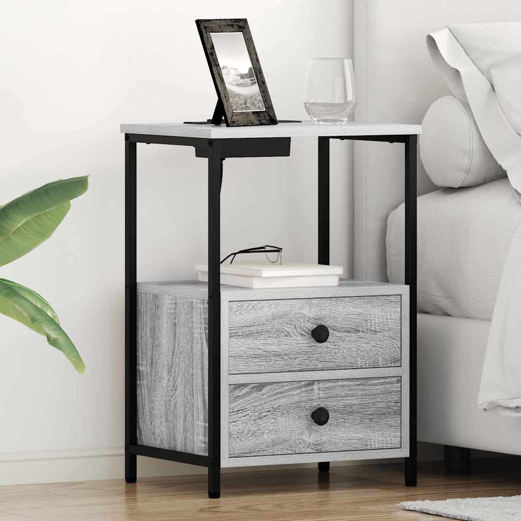 Noćni ormar 2 pcs Siva Sonoma 40 x 31 x 60 cm Konstruirano drvo