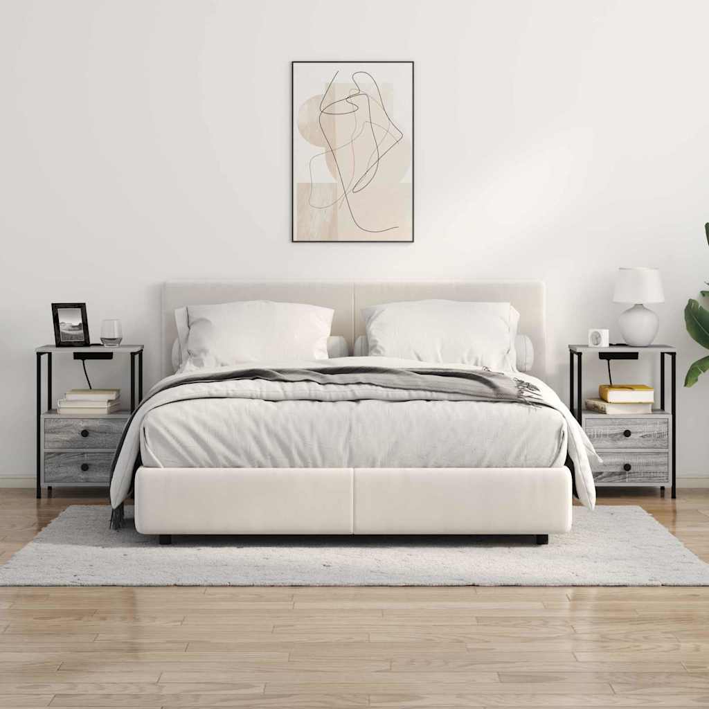 Noćni ormar 2 pcs Siva Sonoma 40 x 31 x 60 cm Konstruirano drvo