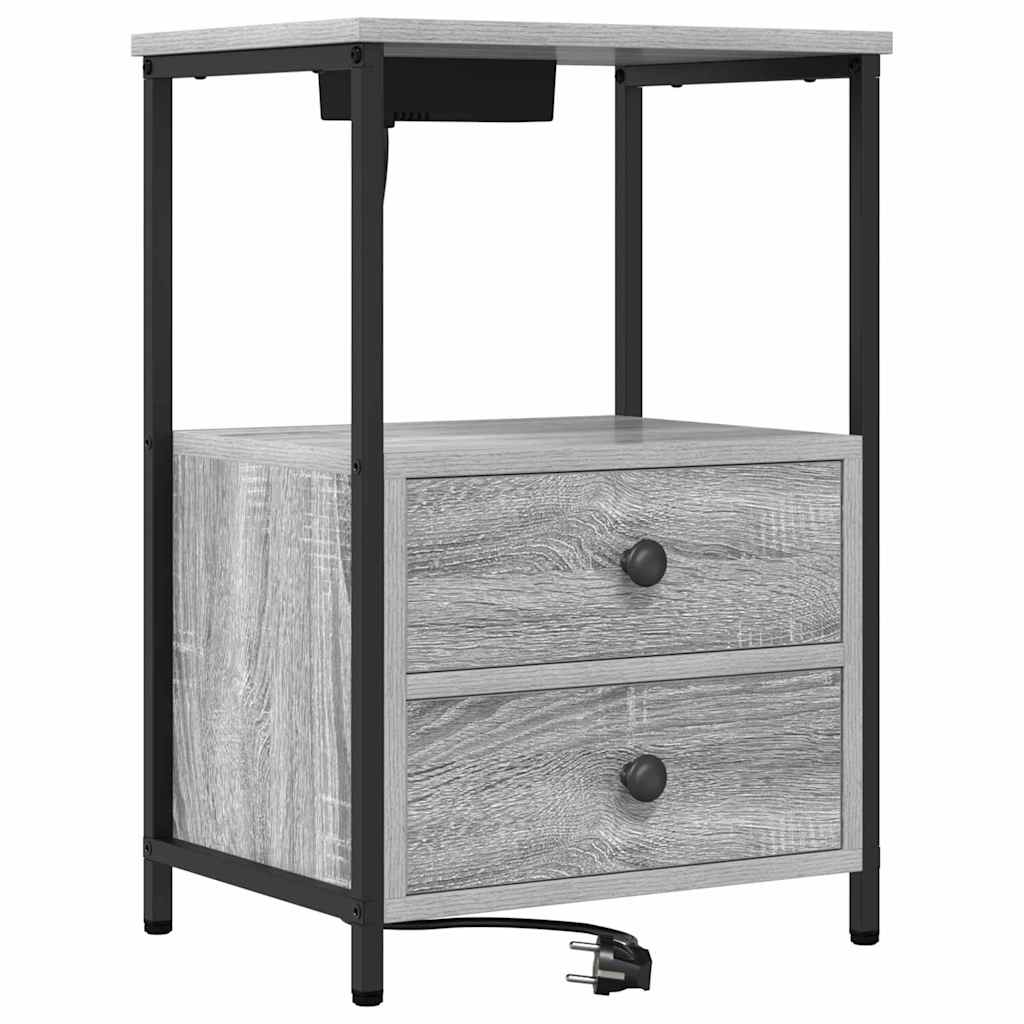 Noćni ormar 2 pcs Siva Sonoma 40 x 31 x 60 cm Konstruirano drvo