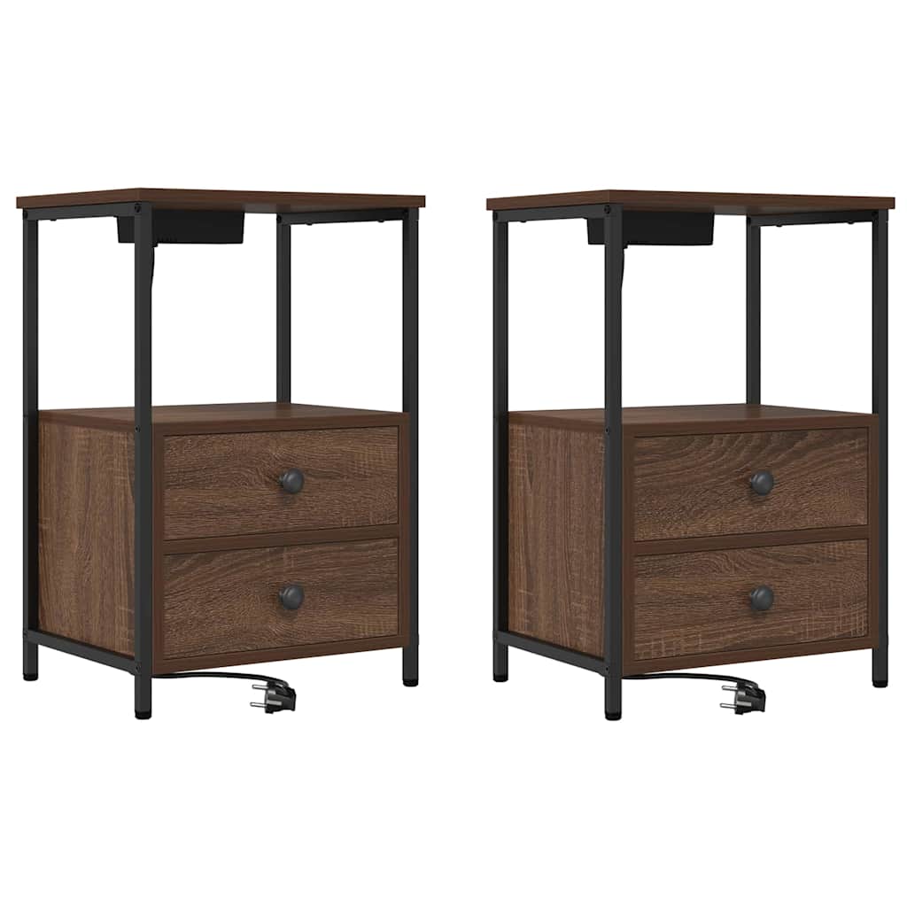 Noćni ormar 2 pcs Smeđi hrast 40 x 31 x 60 cm Konstruirano drvo