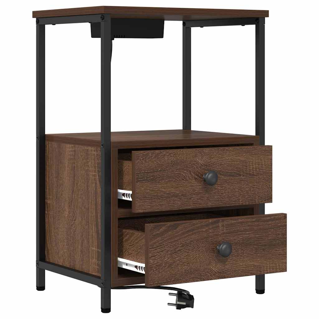 Noćni ormar 2 pcs Smeđi hrast 40 x 31 x 60 cm Konstruirano drvo