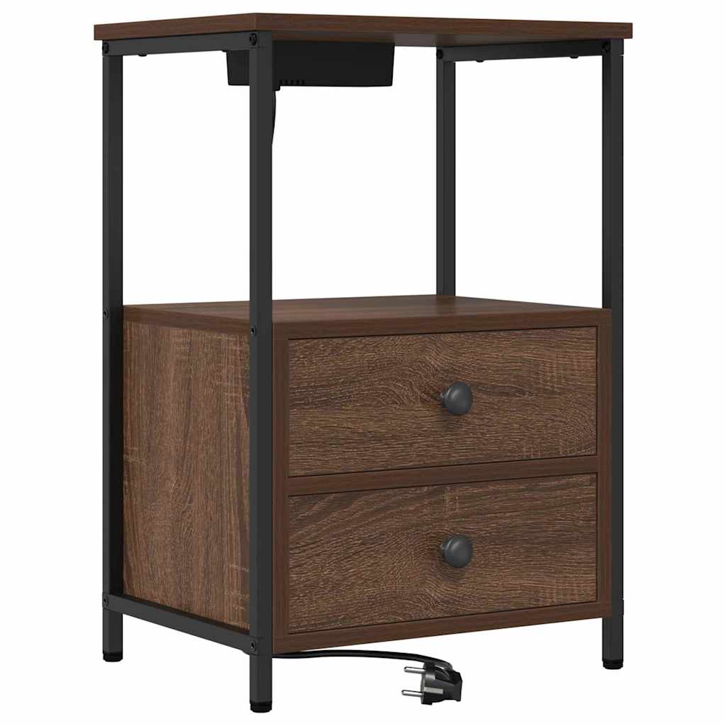 Noćni ormar 2 pcs Smeđi hrast 40 x 31 x 60 cm Konstruirano drvo