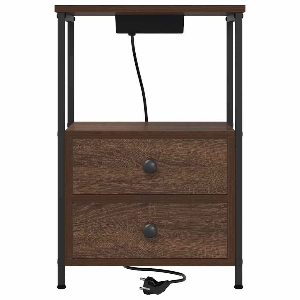 Noćni ormar 2 pcs Smeđi hrast 40 x 31 x 60 cm Konstruirano drvo