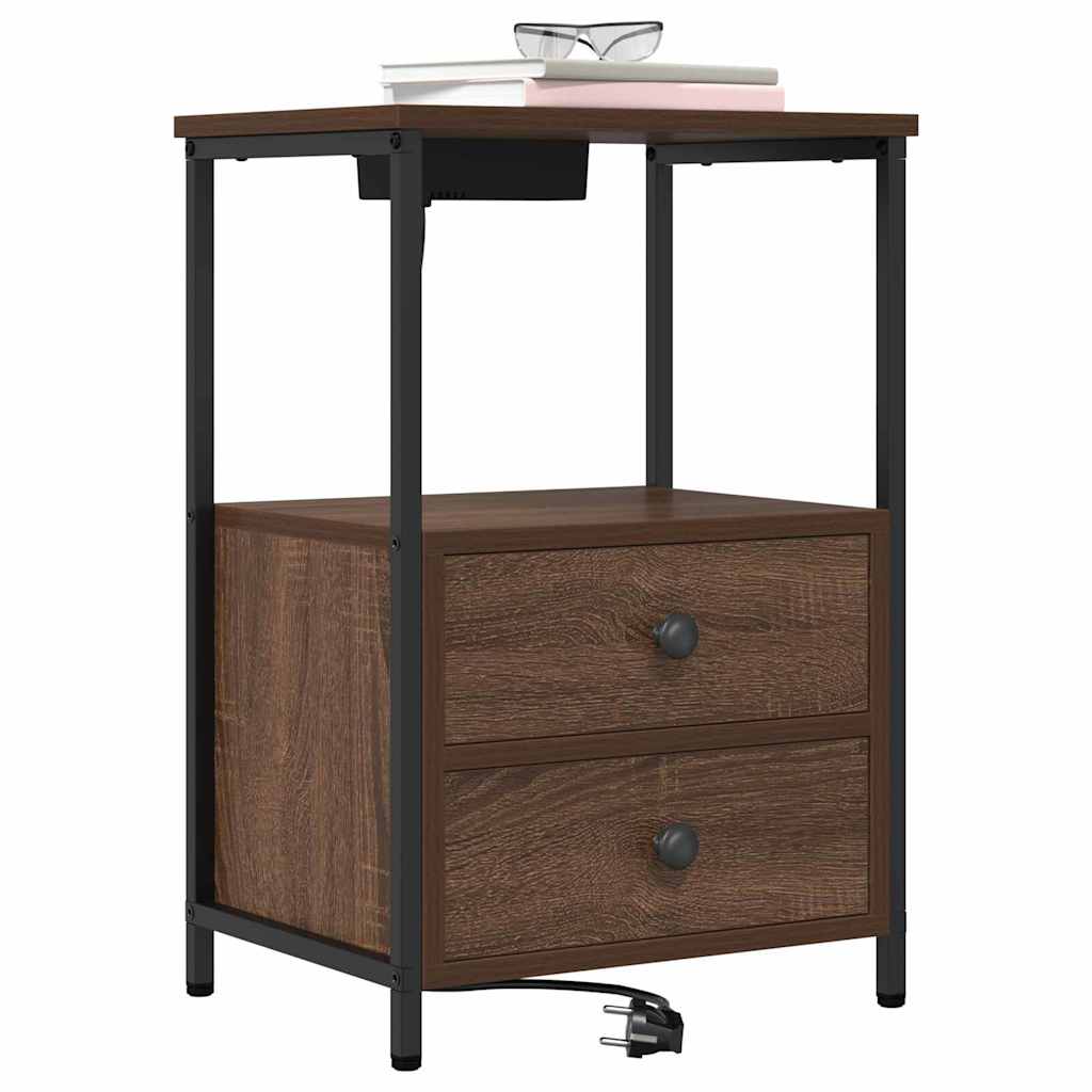 Noćni ormar 2 pcs Smeđi hrast 40 x 31 x 60 cm Konstruirano drvo