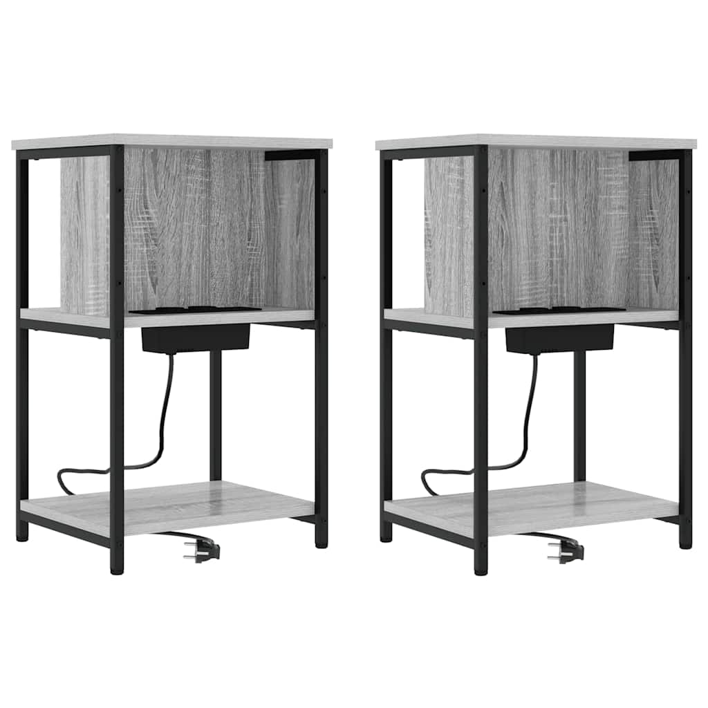 Noćni ormar 2 pcs Siva Sonoma 38 x 31 x 61 cm Konstruirano drvo