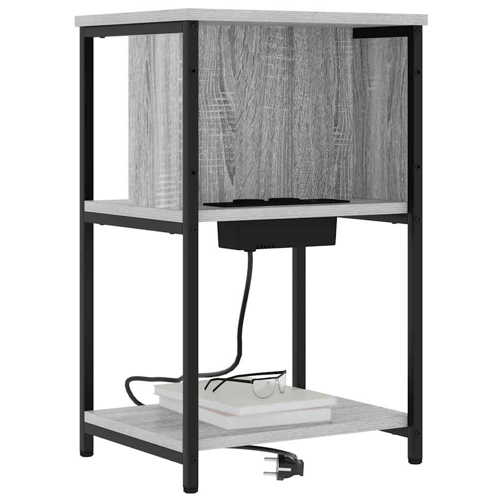 Noćni ormar 2 pcs Siva Sonoma 38 x 31 x 61 cm Konstruirano drvo