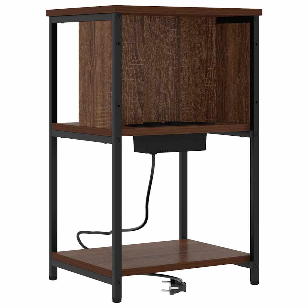 Noćni ormar 2 pcs Smeđi hrast 38 x 31 x 61 cm Konstruirano drvo