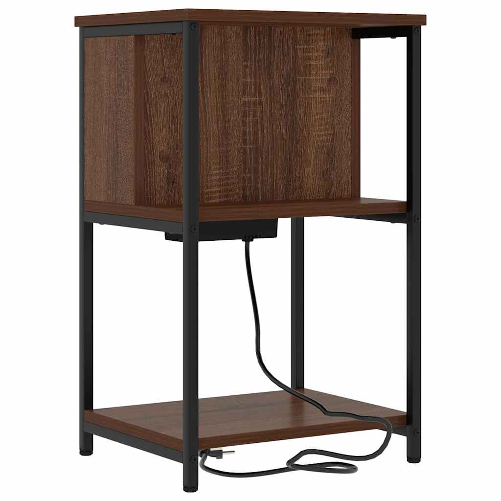 Noćni ormar 2 pcs Smeđi hrast 38 x 31 x 61 cm Konstruirano drvo