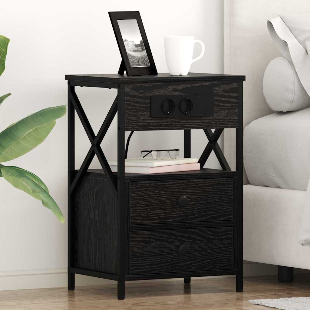 Noćni ormar Crni hrast 40 x 31 x 60 cm Konstruirano drvo