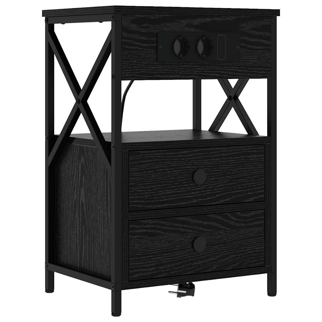 Noćni ormar Crni hrast 40 x 31 x 60 cm Konstruirano drvo