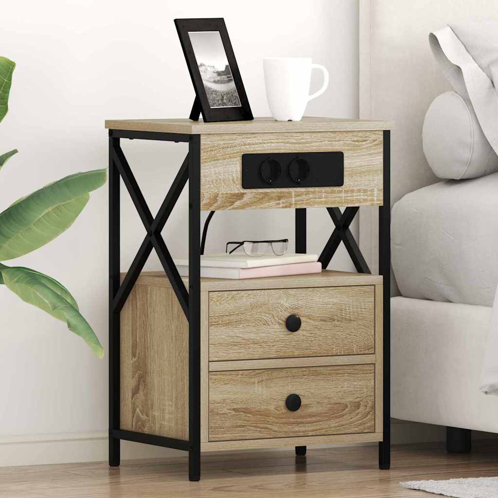 Noćni ormar s ladicama 2 pcs Sonoma hrast 40 x 31 x 60 cm