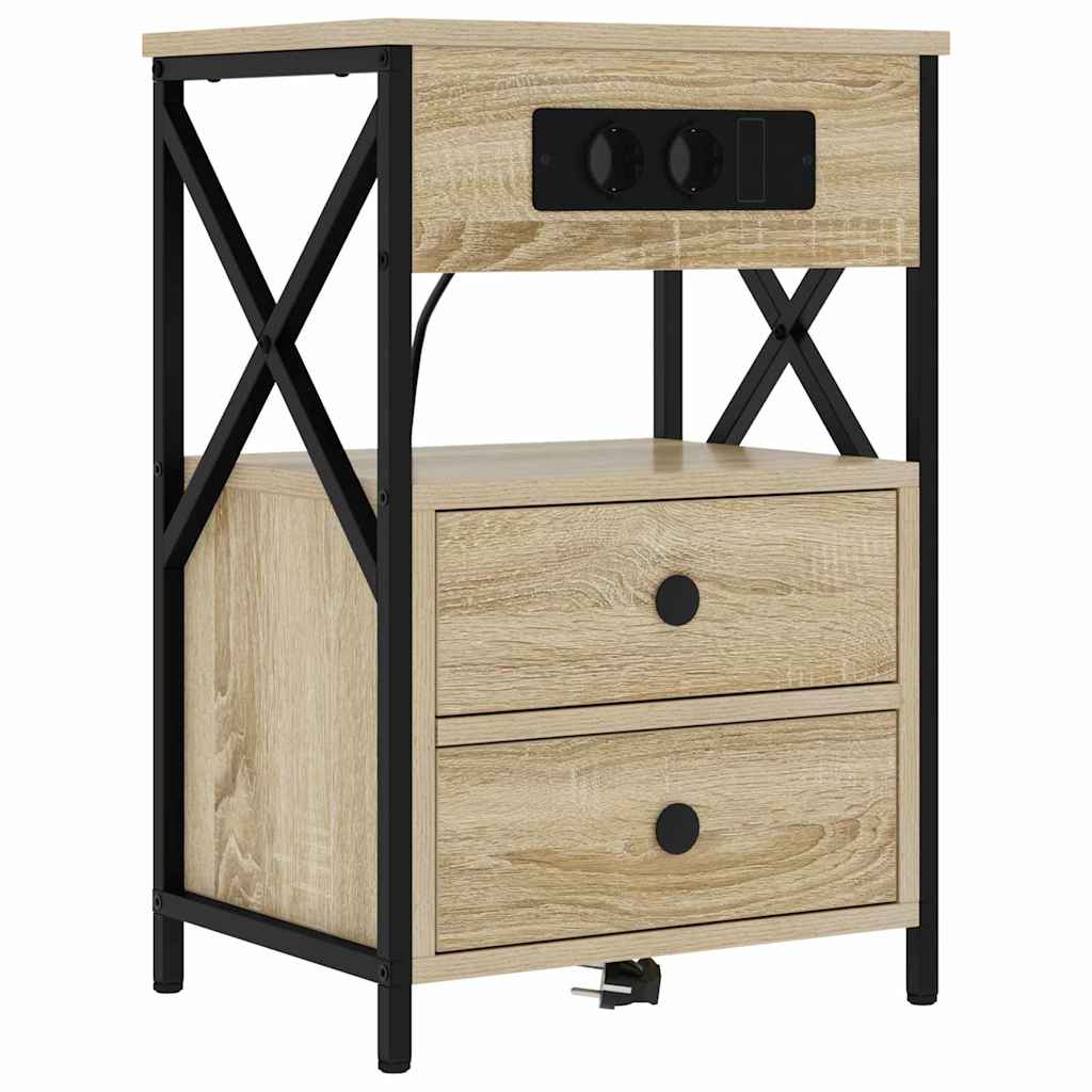 Noćni ormar s ladicama 2 pcs Sonoma hrast 40 x 31 x 60 cm