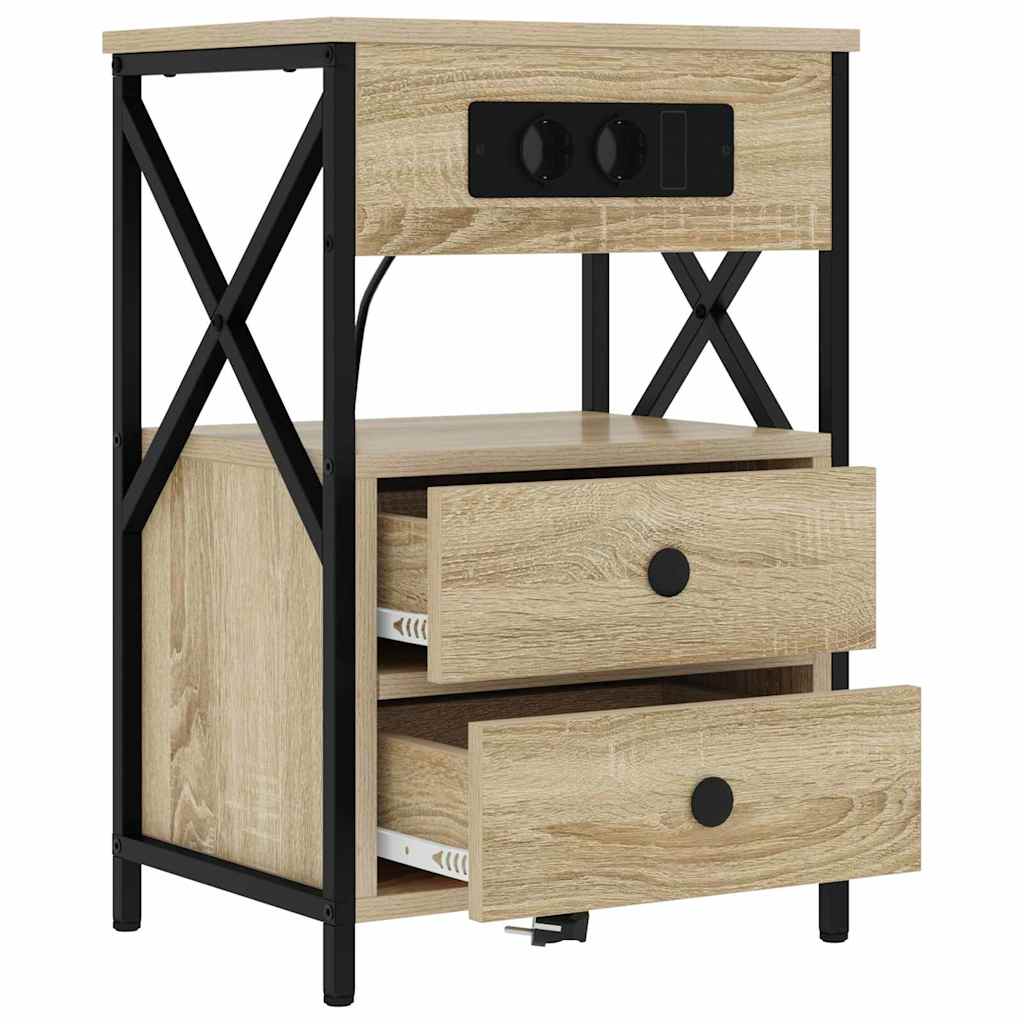 Noćni ormar s ladicama 2 pcs Sonoma hrast 40 x 31 x 60 cm