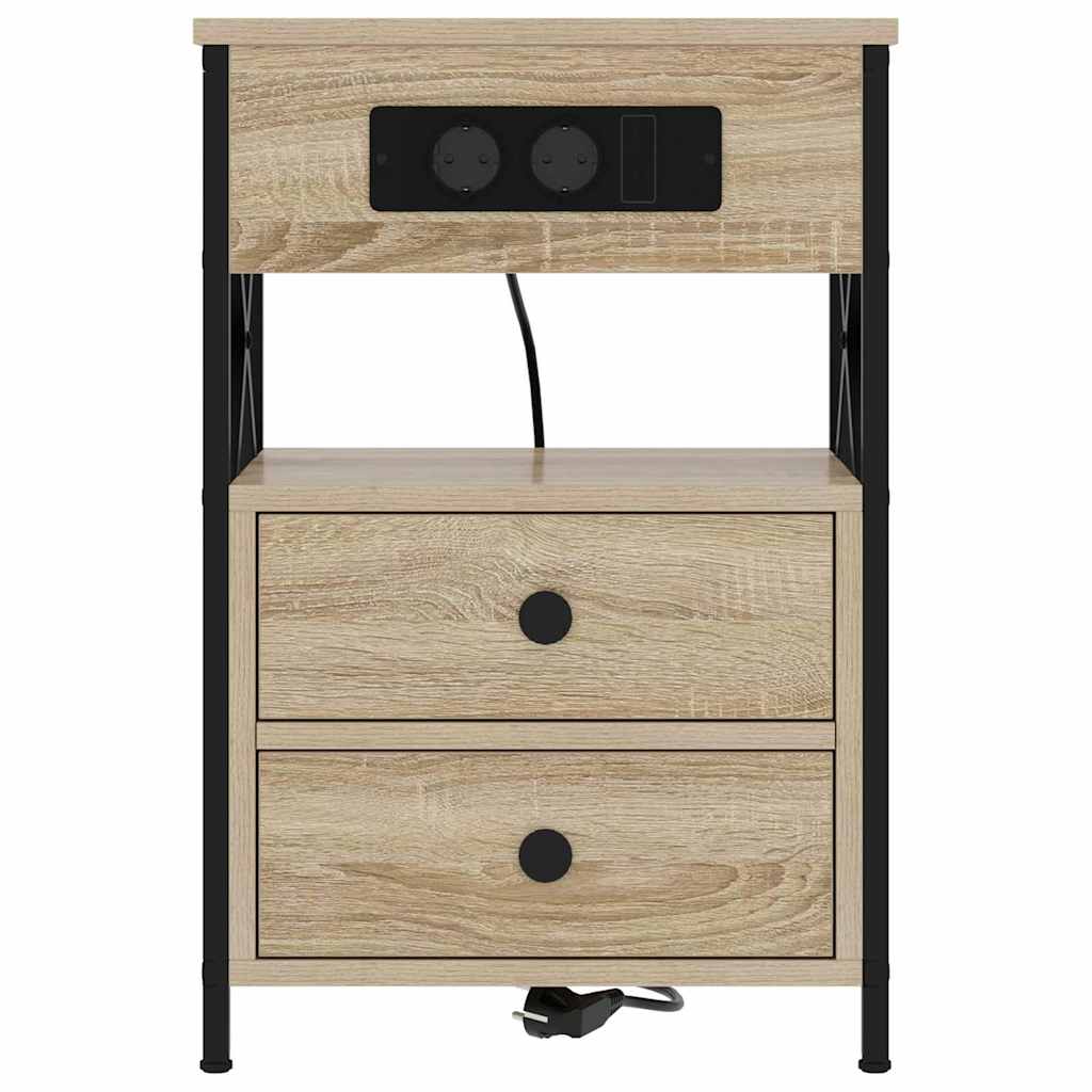 Noćni ormar s ladicama 2 pcs Sonoma hrast 40 x 31 x 60 cm