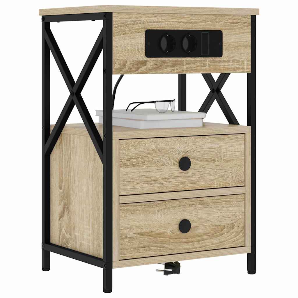 Noćni ormar s ladicama 2 pcs Sonoma hrast 40 x 31 x 60 cm
