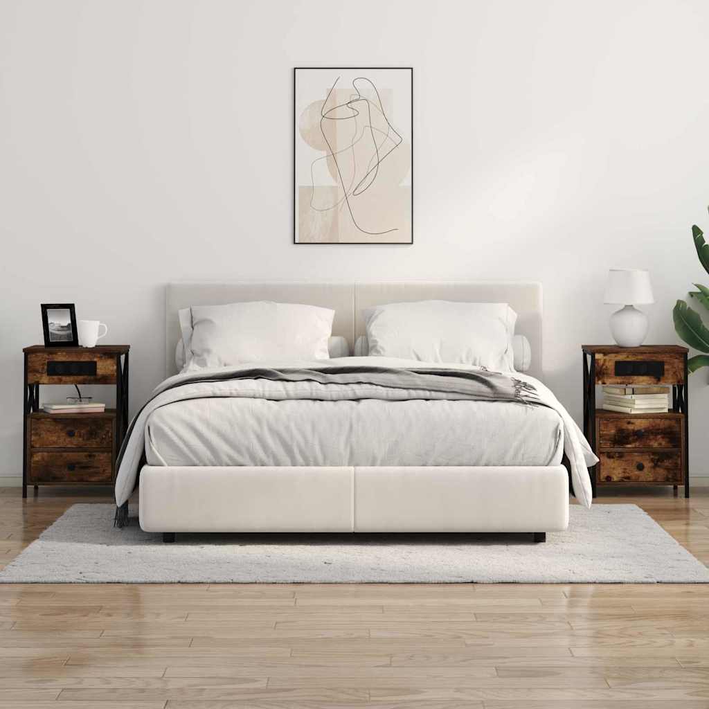 Noćni ormar s ladicama 2 pcs Dimljeni hrast 40 x 31 x 60 cm