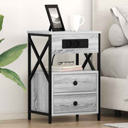 Noćni ormar 2 pcs Siva Sonoma 40 x 31 x 60 cm Konstruirano drvo