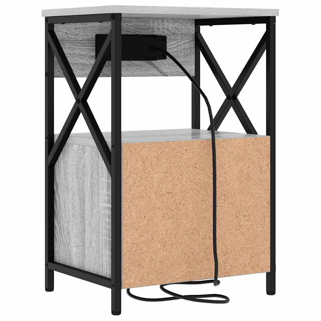 Noćni ormar 2 pcs Siva Sonoma 40 x 31 x 60 cm Konstruirano drvo