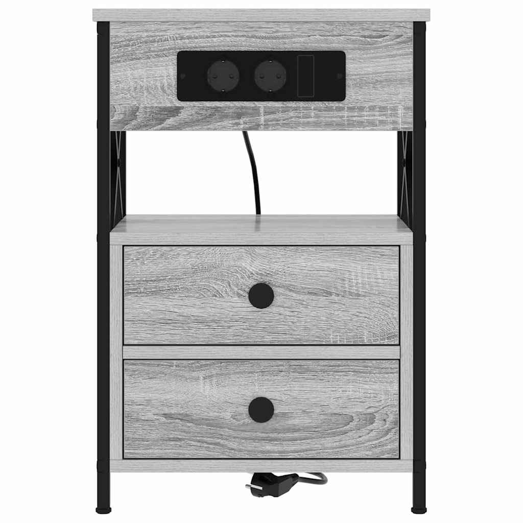 Noćni ormar 2 pcs Siva Sonoma 40 x 31 x 60 cm Konstruirano drvo