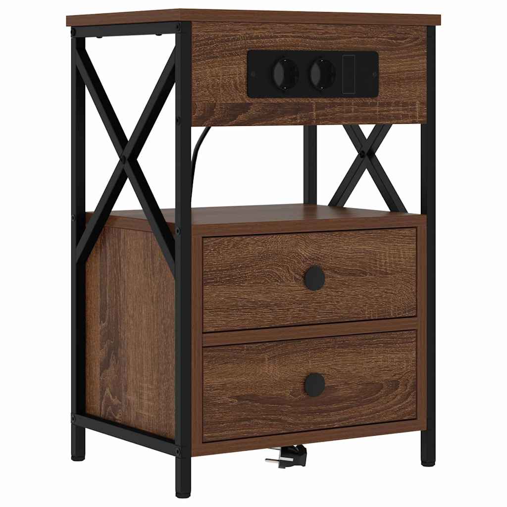 Noćni ormar 2 pcs Smeđi hrast 40 x 31 x 60 cm Konstruirano drvo