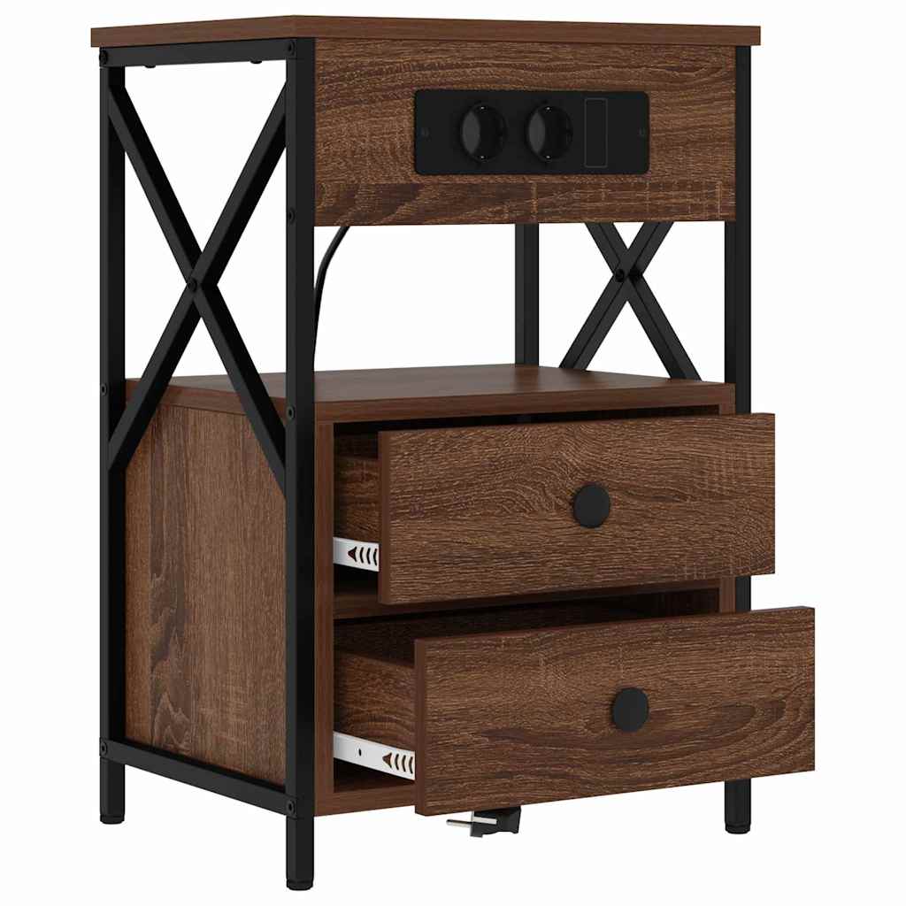 Noćni ormar 2 pcs Smeđi hrast 40 x 31 x 60 cm Konstruirano drvo