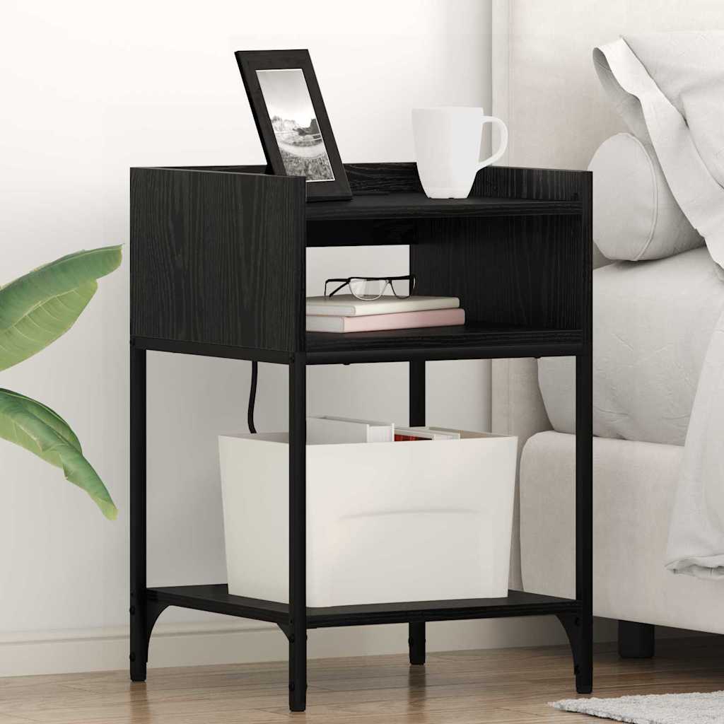 Noćni ormar 2 pcs Crni hrast 40 x 40 x 61 cm Konstruirano drvo