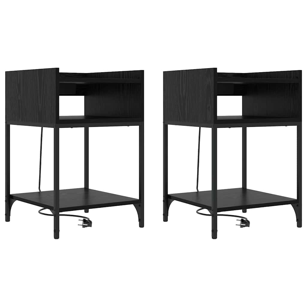 Noćni ormar 2 pcs Crni hrast 40 x 40 x 61 cm Konstruirano drvo