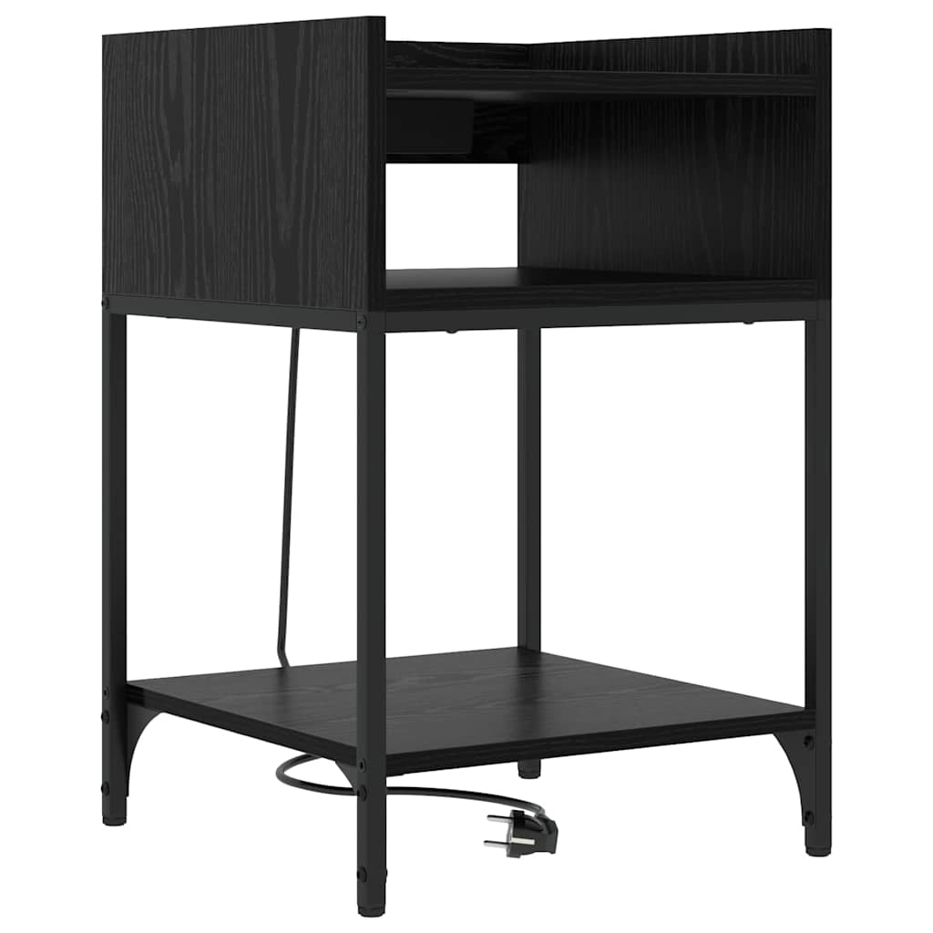 Noćni ormar 2 pcs Crni hrast 40 x 40 x 61 cm Konstruirano drvo
