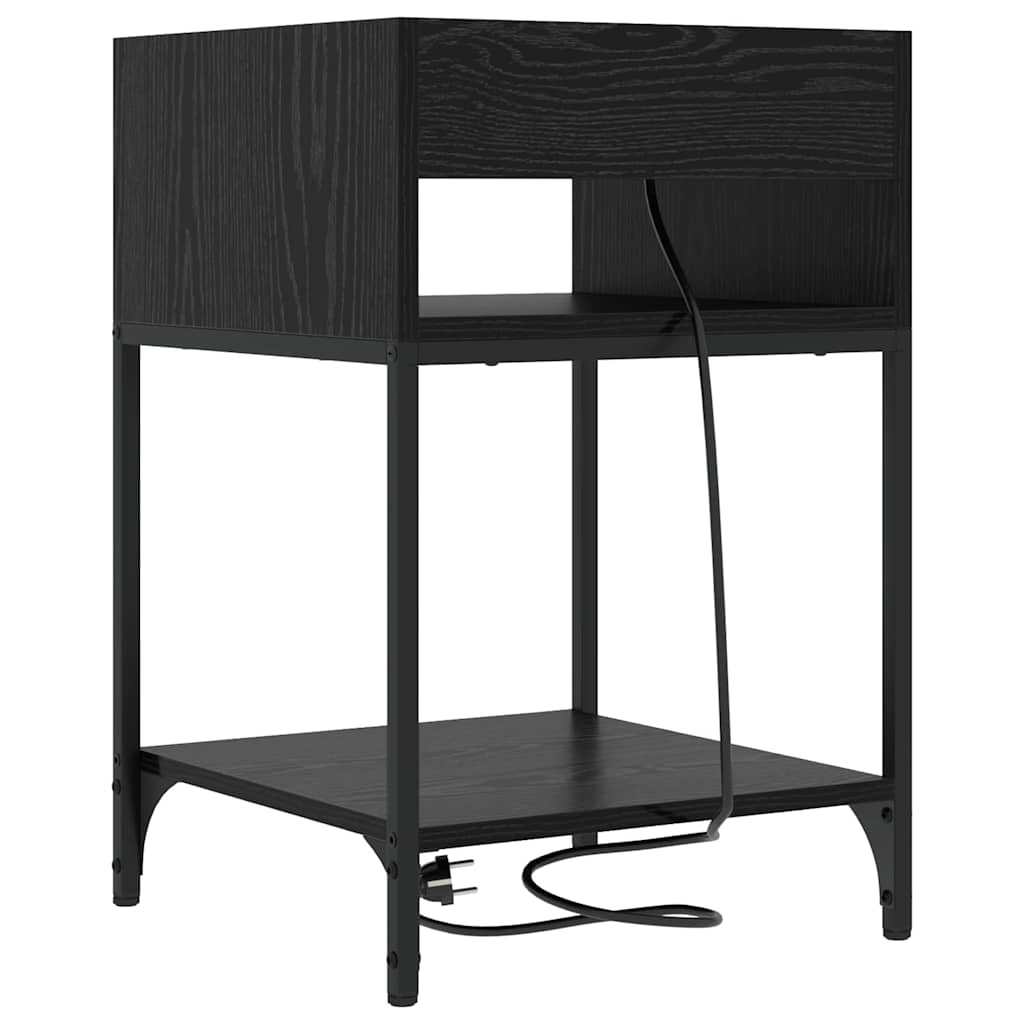 Noćni ormar 2 pcs Crni hrast 40 x 40 x 61 cm Konstruirano drvo